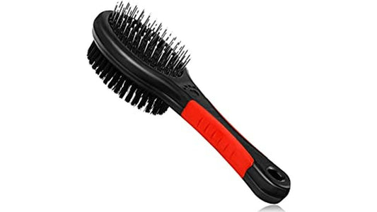 Dog Brush for Grooming Pet Brush Double Sided 2 in 1 Pin & Bristle Soft Brush - Pet Slicker Brush Detangling Comb for Cat and Dog Shedding, Removing, Dirt Cleaning Brush for Short or Long Hair