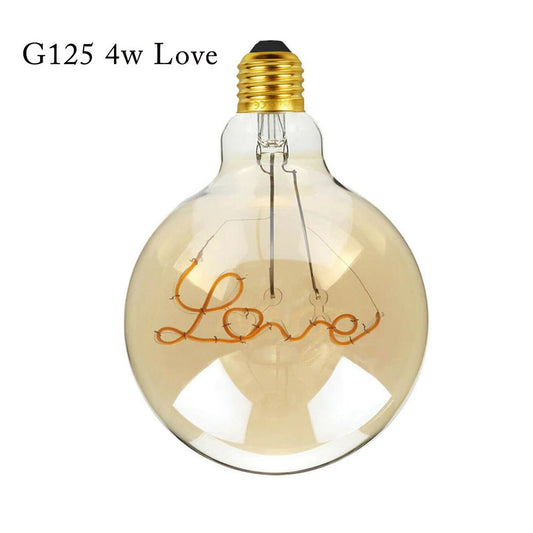LED Soft Light G125 E27 Love 4W Filament Glass Retro Warm White~1042